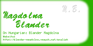magdolna blander business card
